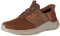 Skechers Garner Newick, Sin Cordones Hombre, Textil sintético marrón Oscuro, 48.5 EU