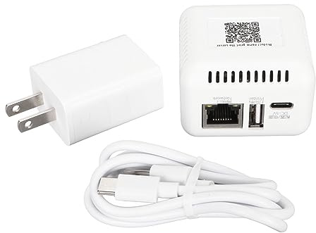 Jectse USB 2.0 Network Print Server, Network Cable Connection, Print Server Supporting Image Printing, Maximum Support 256GB, for Linux 3.4 for or Higher for Android for iOS(NO WiFi Function)