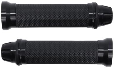 HISports Universal Motorrad Griff 22mm Anti Rutsch Gummi Griff CNC Aluminium aus Aluminium für Roller Mopeds (Schwarz)