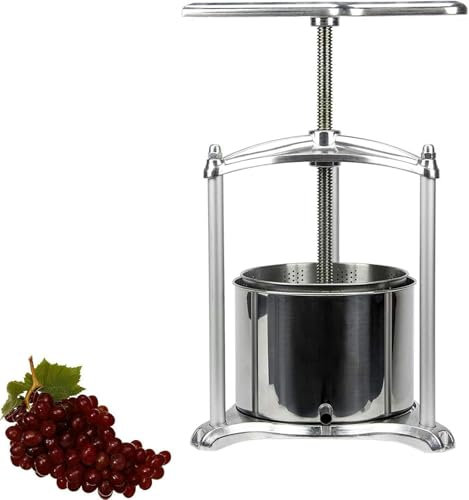 FUEPRFL Obstpresse, 6L Edelstahlwein, Schraubenpresse, Ölpresse, Geeignet Für Wein, Honig, Saft, Ölproduktionspfeffer ~/