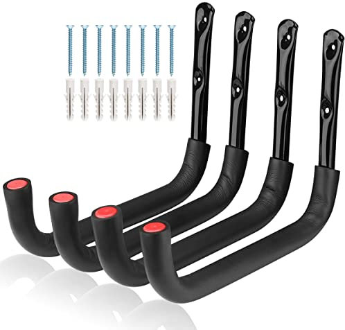 Moundnaik 32.5cm Heavy Duty Large Tool Hanger, 4 Pcs Wall Mounted Garage Storage Hooks, Indoor Outdoor Organizer Rack Load Capacity 25kg (23.5cm x 32.5cm)