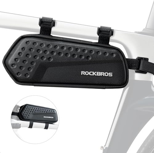 ROCKBROS Ramväska för cykel, styreväska, övre rörväska, cykelväska för MTB vägcykel Gravelbike svart