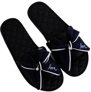 Pantofole In Tessuto Per La Casa Ciabatte da donna Stile estivo Pantofole alla moda Sandali Infradito Scivoli da spiaggia casual femminili Sandali con fiocco Scarpe basse comode Per Interni Esterni Pa