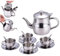 Childrens Tea Sets, Shock-Resistant & Heat-Resistant Pretend-Play Safe Stainless Steel Teapot with Tea Cup Set for Girls and Boys