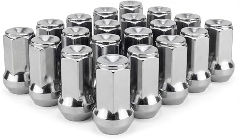 HASKYY 20 x hjulmuttrar M14 x 1,5 x 41 mm konisk krage 60° SW19 (nyckelbredd) krom hjulmutter passar och I kompatibel med Dodge RAM fram till 2018