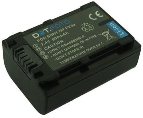 Dot.Foto NP-FV30, NP-FV40, NP-FV50 Premium 7.4v / 800mAh Batterie Rechargeable pour Sony HDR-CX150E HDR-CX170 HDR-CX300 HDR-SR68 DCR-SX85 HDR-CX190 HDR-CX130