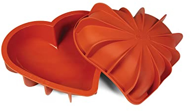 Silikomart SFT 211 - Molde, Diseño de Corazón, color rojo, 205 x 186 h 54mm