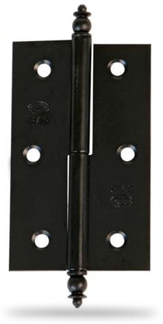 Amig - Pack de 2 Bisagras para muebles, Apertura mano Derecha, Acero Negro, 70 x 43 x 1,2 mm, Desmontable, Canto Cuadrado y Sin Remate