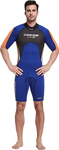 CRESSI Med X Man Shorty Wetsuit Blue/Orange 2.5mm L/4