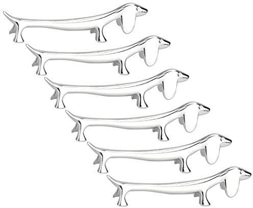 XLKJ 6 Stück Stäbchen Halter Edelstahl Essstäbchen Löffel Gabel Halter Stäbchenbänke(Silber)