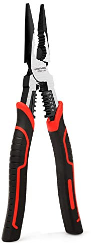 HAUTMEC 9 Pinza per il naso ad ago,Pinze a combinazione ad alta leva 4 in 1 Multifunzione Heavy Duty Lungo Pinze HT0274-PL