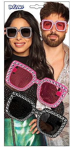Boland - Partybrille im Set, 2 Stück, Brillen für Erwachsene, Spaßbrille, ohne Sehstärke, Sonnenbrille, Bad Taste Outfit, Zubehör für Faschingskostüme