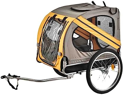 PRUJOY 2-in-1-Hundefahrradanhänger, Haustier-Kinderwagen-Hundeanhänger für Fahrrad mit Universalkupplung, Faltbarer Haustierwagen-Fahrradwagen-Frachtträger (A)