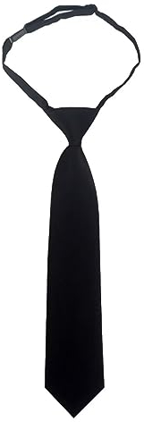 Clip Krawatte Kinder Jungen, Verstellbare Vorgebundene Formale Krawatten für Kinder, für Formelle Schuluniformen Abschlussfeier Show, Schwarz, 1 Stück