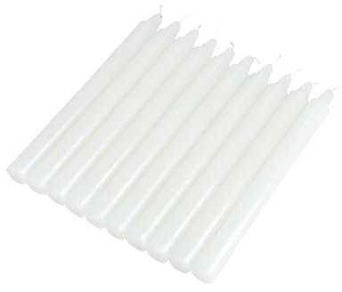 Homéa, Set de 10 Bougies de Ménage 20 cm Coloris Blanc