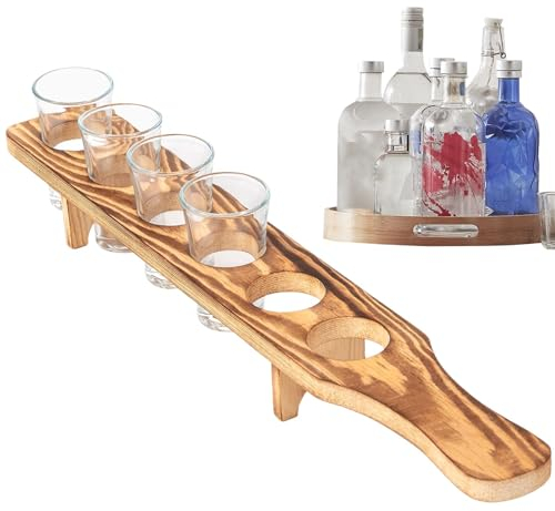 Plateau de service pour verres à liqueur | Plateau de service pour whisky et tequila – Base de support pour verres à liqueur, distributeur de verres à liqueur pour bar, fête