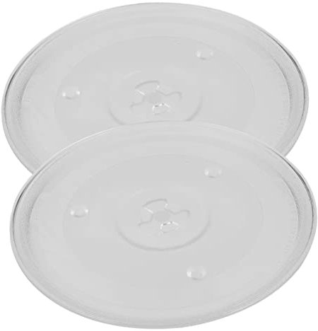 CONGARTENO 2pcs Replacement Microwave Glass Turntable Plates 27cm Heat Resistant Oven Cooking Tray for Microwave Oven with Practical and Delicate Shape Design