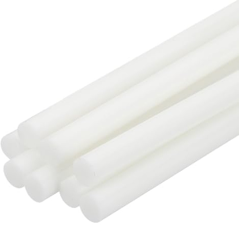 sourcing map 8 mini bastoncini di colla a caldo, 0,7 cm di diametro x 20 cm di lunghezza, in EVA, bianchi, mini bastoncini di colla a caldo per progetti fai da te e adesivi