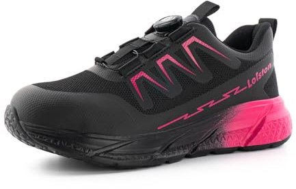 Loiston Zapatos de Seguridad para Mujer Zapatos de Trabajo Zapatillas de Seguridad Puntera de Acero Ligero S1p S1 S2 S3 SRC Rosa K06 Gr.40