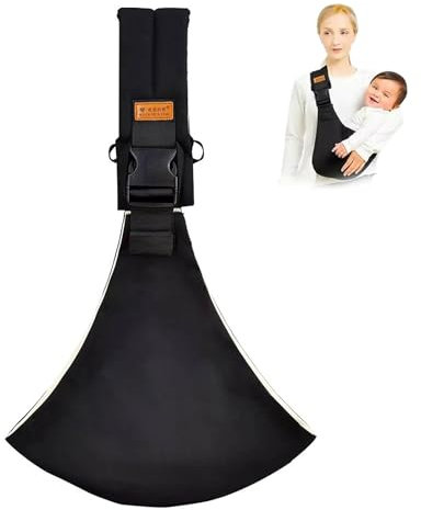 Poraceous Porte Bébé, Porte-Bébé Ergonomique Latéral, Bandoulière Réglable, Portable Echarpe de Portage, Écharpe Respirant pour Nouveau-nés et Tout-Petits, de 5 à 36 Mois, Jusqu'à 15 KG (Noir)