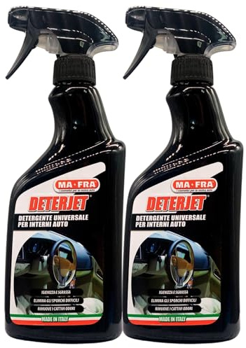 FEI FAN Detergente Universale per Interni Auto DETERJET, Igienizza e Sgrassa. Elimina Gli Sporchi Difficili, Rimuove i Cattivi Odori 500ml (2 Spray)