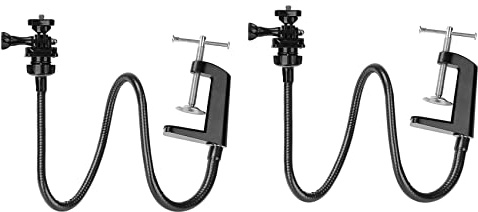 Rastapulz Lot de 2 supports pour webcam - Support amélioré avec bras flexible en col de cygne et pince - Compatible avec webcam C920, C922, C930