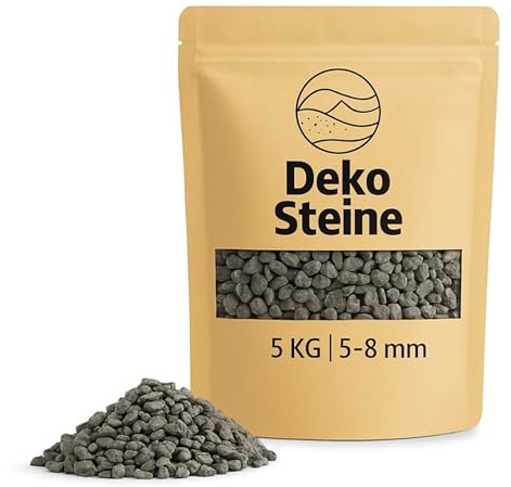 Granulés décoratifs gris pour décoration colorée – 5 kg de petites pierres décoratives Ø 5-8 mm pour verres et vases