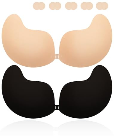Soutien-gorge adhésif push-up, dos nu, soutien-gorge sans bretelles, soutien-gorge adhésif, grande poitrine, réutilisable, invisible, respectueux de la peau, soutien-gorge sans bretelles pour petites