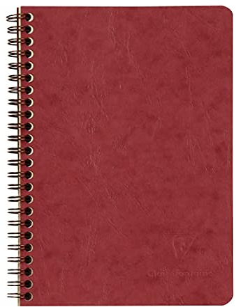 Clairefontaine 785662C Spiralbuch (DIN A5, 14,8 x 21 cm, Age Bag liniert, 3 Taschen, 60 Blatt) 1 Stück rot