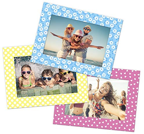 Shot2go Pack of 3 Magnetic Photo Fridge Frames 4x6 Spring Blue Yellow Pink