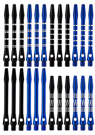 Wolftop 2BA Thread Aluminum Dart Shafts 24 Pack with Rubber O-Rings, Dart Accessories Kit for Steel Tip Darts and Soft Tip Darts