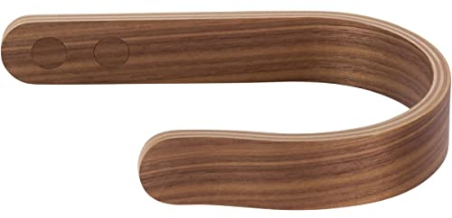 2 x Waveply Wood Curtain Holdbacks Plywood Drapery U Shaped Hook Tiebacks for Wall (Walnut)