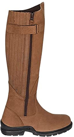 Bow and Arrow Womens Knee High country Boots | Ladies Long Boots with Non Slip Rubber Sole and Knee Stretch Design | Durable and Comfortable Leather with Zip Closure