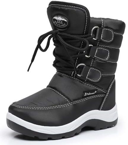 Apakowa Kids Boys Insulated Fur Winter Warm Snow Boots (Toddler/Little Kid)