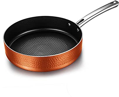 LINFFSTR Nonstick stekpanna för kök Hamrad kopparpanna för stekning 5-lagers struktur Omelettpannor Äggpanna för gas Elektrisk Induktionshällar (Color : Frying pan, Size : 24cm)
