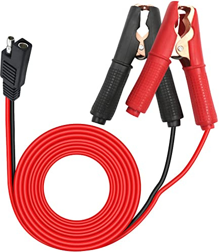 HuaLiSiJi SAE zu Krokodilklemmen 12V 24V Batterieklemmen Krokodilklemmen 14AWG 30A, SAE Stecker Schnellverbindung, Ladeanschluss Kabel für Autos,Motorräder (1.5m)