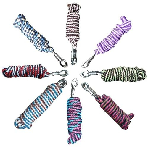 Brama-West Überraschungsbox Führstricke 10 Stück - für Pferde, Ponys, Shetty - Anbindestrick mit Panikhaken - Länge 2m - Bunte Farbmischung
