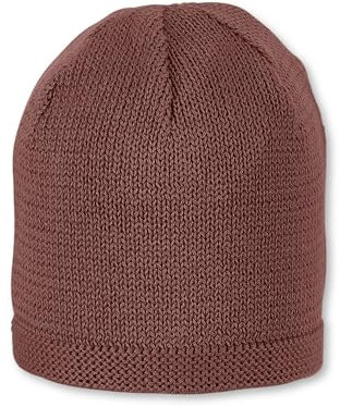 Sterntaler OCS Strickmütze - Klassische Babymütze aus Baumwollgarn (Bio) - Unisex Übergangsmütze ab Geburt - Basic Kopfbedeckung - Beanie Mütze einfarbig - Größe 45, Farbe dunkelrot