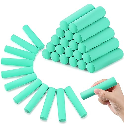 Fulmoon 40 Pcs Jumbo Sidewalk Chalk Outdoor Art Non Toxic Large Washable Street Chalk for Adults Drawing Painting (Round,Green)