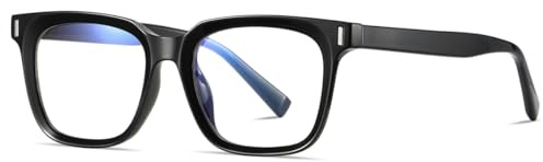 kachawoo Lunettes de blocage de lumière bleue pour hommes et femmes Lunettes de mode avec cadre TR90 Eyewear carrées, L