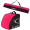 Granori Skitasche/Skisack + Skischuhtasche Kombi-Set mit Wasserablauflöcher für 1 Paar Skischuhe & Skier 160/170 / 180 cm (Neonrot-Schwarz, 170 cm)