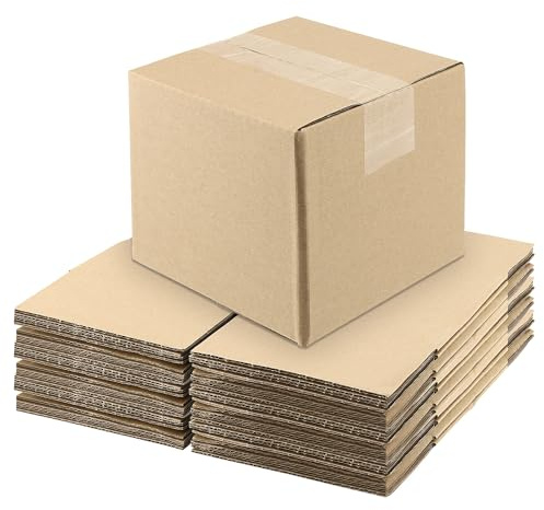 PINGEUI 20 st kartonglådor fyrkantig, 15 x 15 x 15 x 15 cm korrugerad kartong förpackningslådor små kuber kartong fraktlådor för post, förpackning, frakt