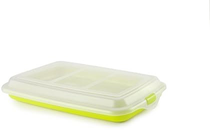 IBILI - Taper para Embutidos y Fiambres, 24,8 X 14,4 x 3,3 cm, Plástico Libre de BPA, Reutilizable, Verde