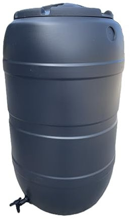 210L Water Butt including Tap and Lockable Lid - Black