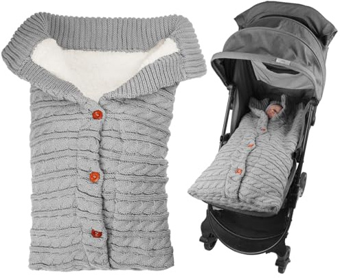 Vicloon Saco Silla Paseo Universal, Saco Invierno Silla Paseo, Resistente al Viento y al Frío/Desmontable/Fácil de Limpiar, Esenciales para Viajar con El Bebé, para Muchos Cochecitos, Gris Oscuro