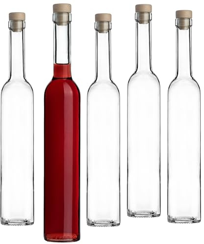 KADAX 8-pack glasflaskor 500ml med kork – Tomma flaskor för att fylla på likör, sprit, olja & vinäger, perfekt att ge som present, återfyllningsbara glasflaskor
