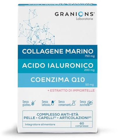 Collagene Marino con Acido Ialuronico 750 mg 60 Compresse Q10 - Granions