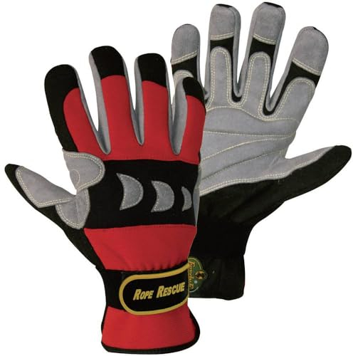 FerdyF. Rope Rescue 1977-8 Clarino-Kunstleder Montagehandschuh Groeße (Handschuhe): 8, M EN 388 C, Rot, Schwarz
