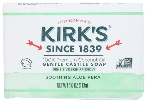 Original Coco Castile Bar Soap, with Aloe Vera, 4 oz (113 g) - Kirk's