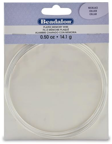 Beadalon Carbon Steel Memory Wire - .5 oz, Approx. 18 coils, Silver Plated